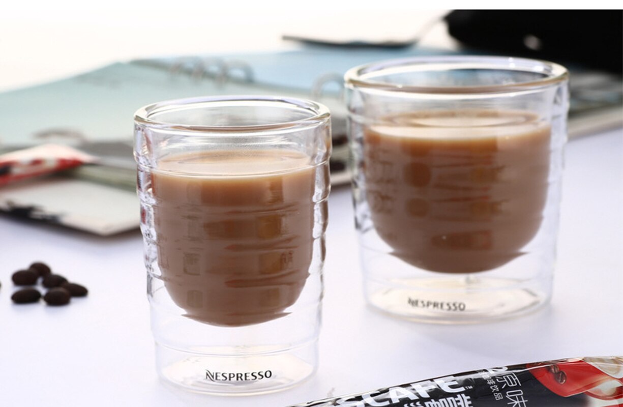 Tasse en verre à café à Double paroi de Nespresso, 85ml 150ml 350ml, après le thé, 1 pièce