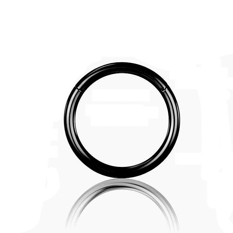 6/8/10mm Nose Ring Hinged Clicker Segment Nose Rings Helix Cartilage Septum Hoop Surgical Stainless Steel Seamless Earrings: GRAY / Light Yellow Gold Color
