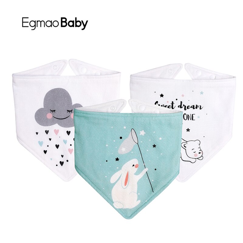 3Pc bavaglini Bandana in mussola per bambini triangolo Burp panni 100% cotone ragazzi ragazze bavaglini neonato asciugamano Saliva traspirante