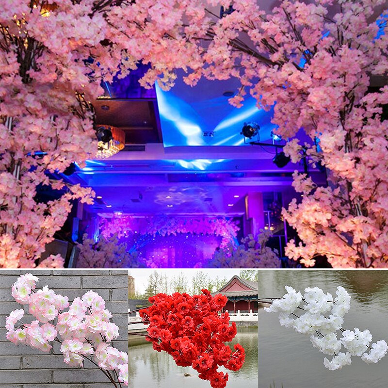 Thuis Hotel Bruiloft Decoratie Simulatie Kersenbloesem Tak Plastic Zijde Bloem Woonkamer Plafond Balkon Bloem Wijnstok