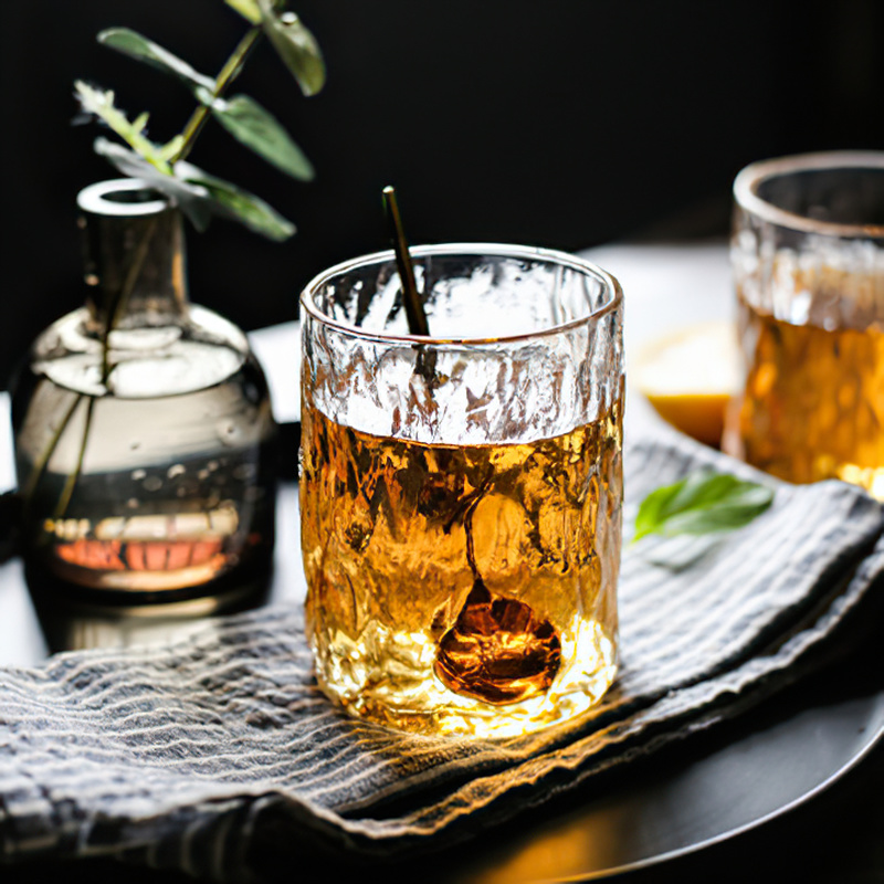 Glas bägare 230ml japanska handgjorda konmönster transparent vin whisky kopp vatten porslin familj kök hotell bar tillbehör