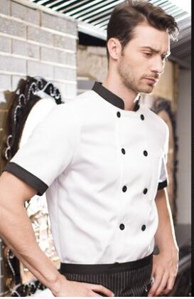 Chef-kok uniform zomer heren koksjassen koksuniform: Wit / Xxl