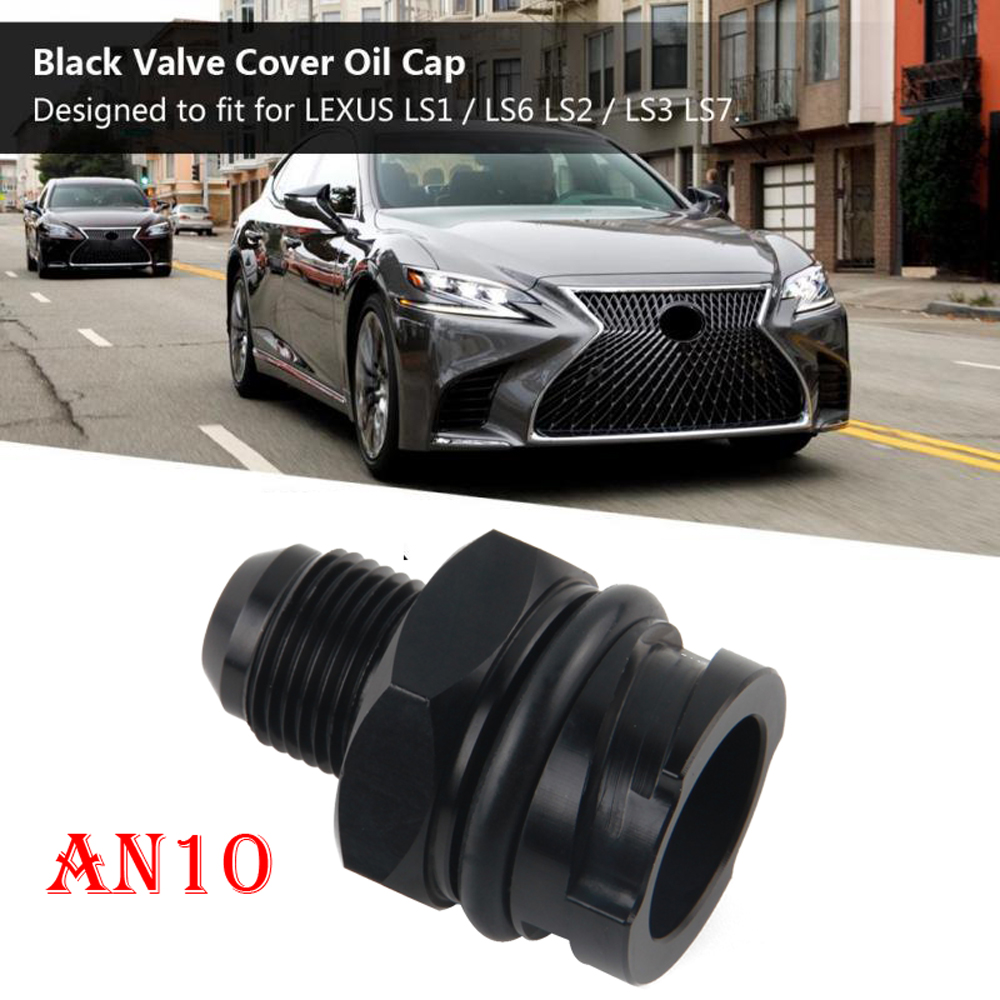Tapa de válvula de aceite negro Billet con ajuste AN8 AN10 para Chevrolet LSX LS1/LS6/LS2/LS3/LS7 qt3080