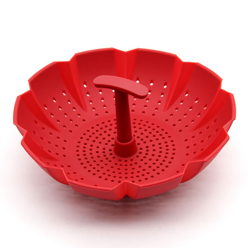 Panier de cuisson à vapeur en Silicone, résistant à la chaleur, multifonction, pour égouttoir à légumes, avec poignée centrale, pour micro-ondes