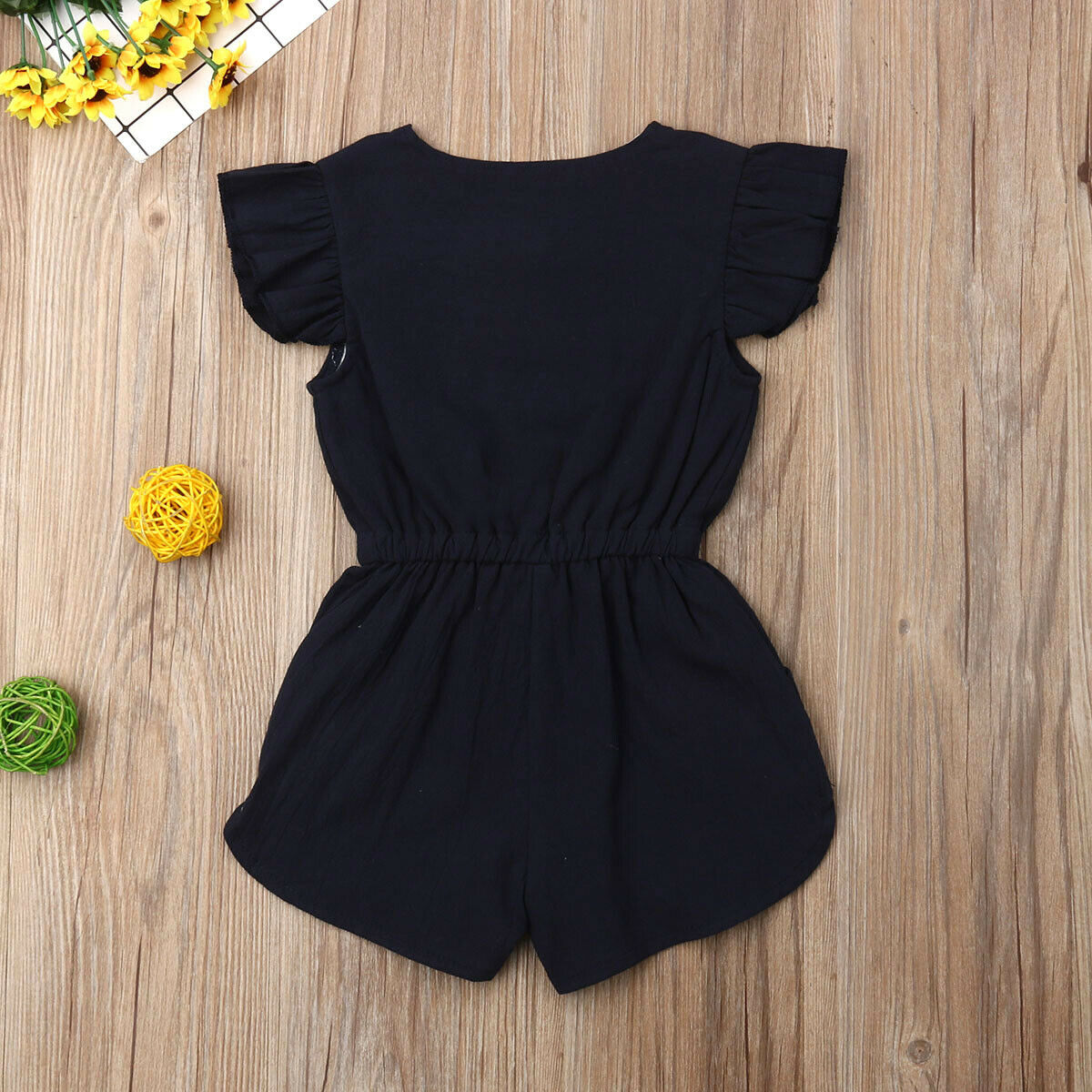 Peuter babykleding voor meisjes kinderen meisjes 1-6y zomer ruches mouw katoenen romper een stuk jumpsuit outfits peuterkleding zonnepak: A / 2t