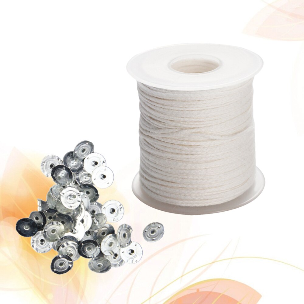 1 rol kaarsenmaakmateriaal, 61 meter gevlochten lont met 300 lipjes voor het maken van kaarsen