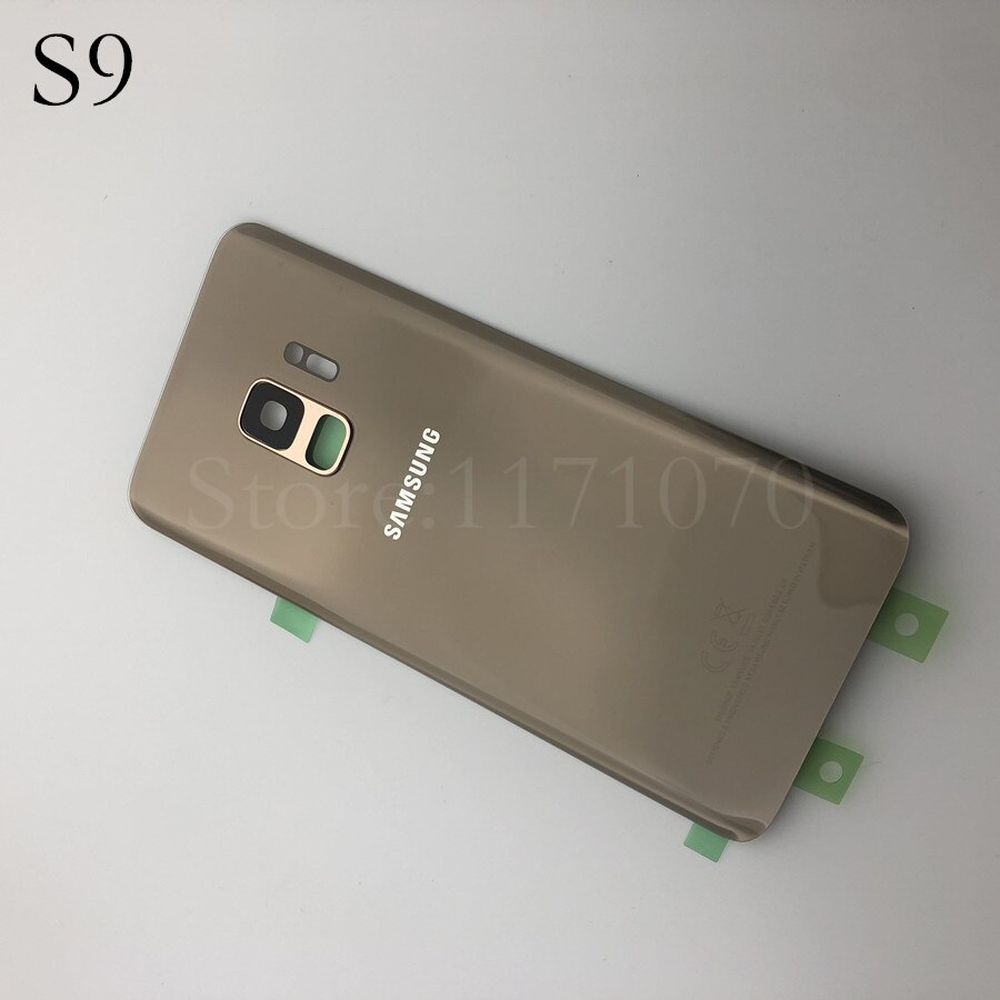 For Samsung Galaxy S9 Plus s9+ G965 SM-G965F G965FD S9 G960 SM-G960F G960FD Glass Battery Back Cover Door Housing Replacement: s9 gold