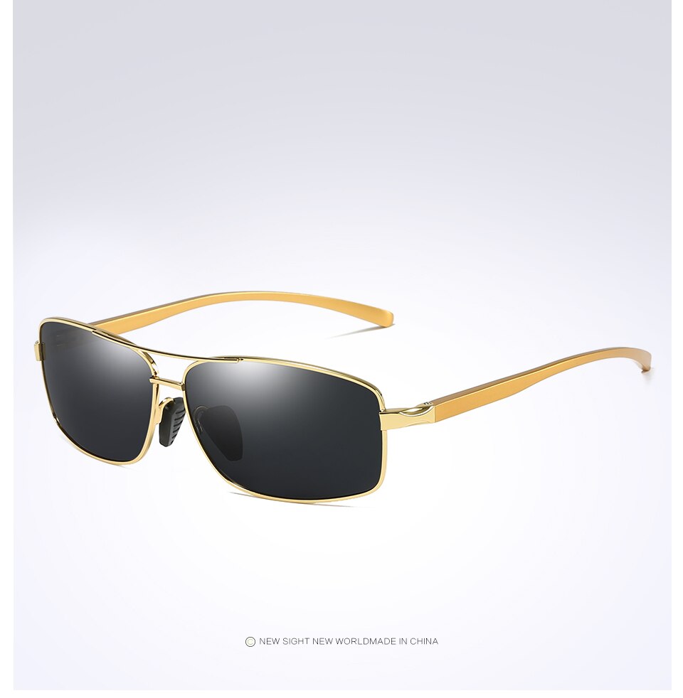 Kh originale mærke hd linse fotokromiske polariserede solbriller mænd kører dag og beskyttelsesbriller solbriller briller: Guld