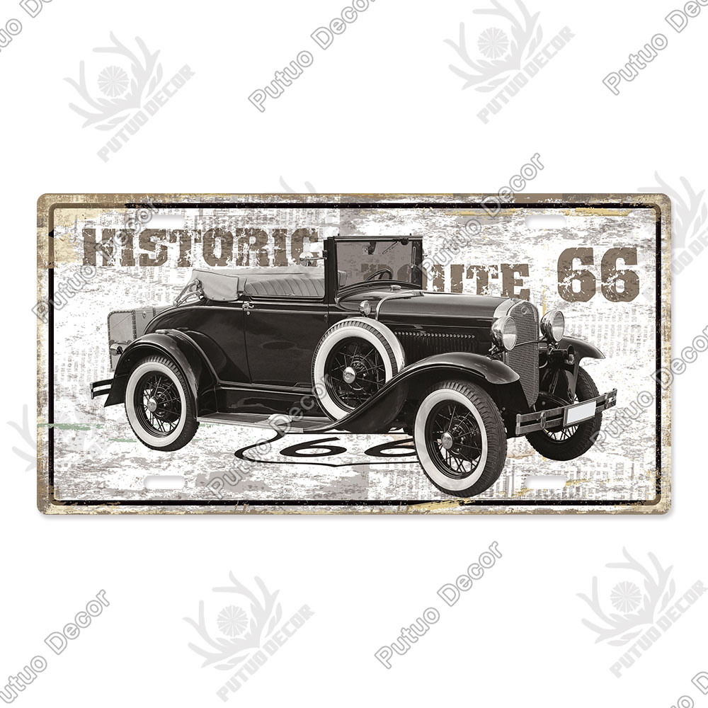 Putuo Decor-placa de matrícula Route 66, letrero de Metal Vintage para Bar, Pub, Gasolinera, garaje, hombre, cueva, decoración de pared del hogar: LP2620