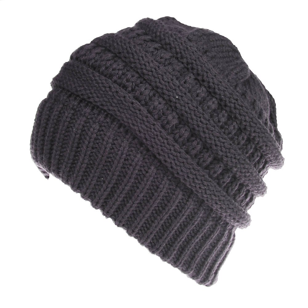 European And American Women'S Hats, Pure Color Woolen Knit Hats, Non-Labeled, Multi-Function Wearing Casual Hats: C