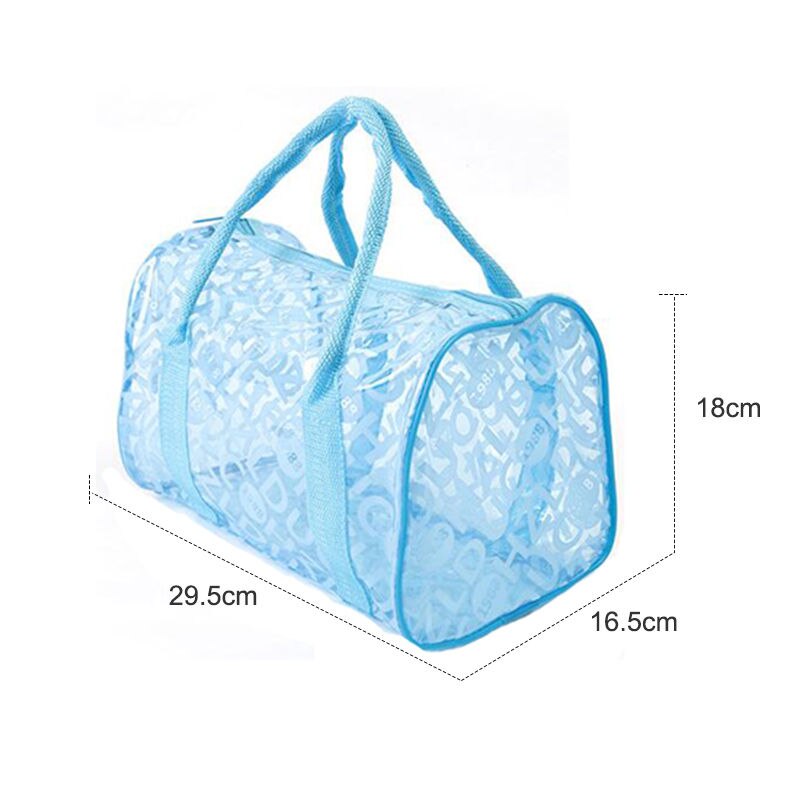 Waterproof Swimming Storage Beach Bag Tote Handbags Women PVC Transparent Letter Printing Plastic Pouch Bath Wash Bags XA372WD