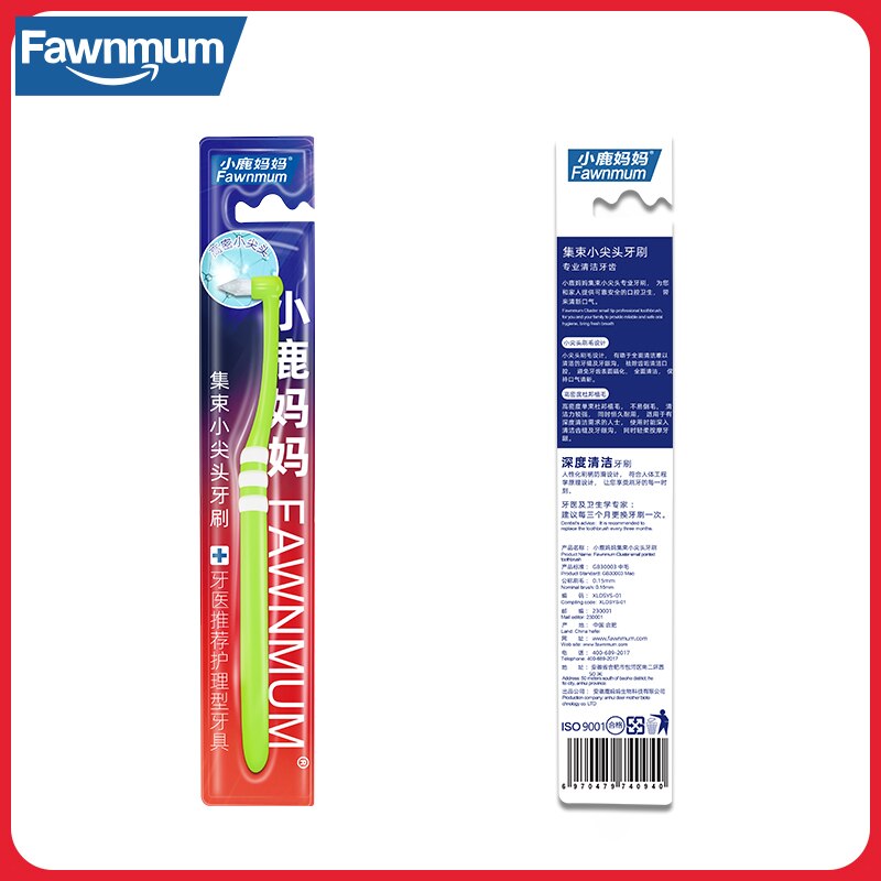 Fawnmum Orthodontische Tandenborstel Puntige en Platte Kop Zacht Haar Correctie Schone Tanden Kloof Floss Mondhygiëne Tanden Bretels 1 Stuks