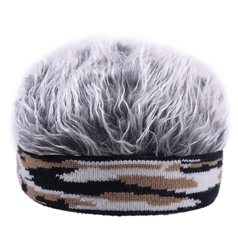 Men Beanie Wig Hat Fun Short Hair Caps Breathable Soft for Party Outdoor XRQ88