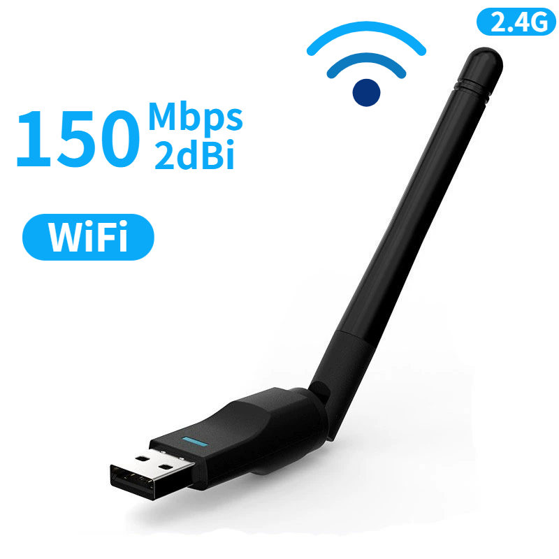 2.4GHz USB 2.0 Adapter 150Mbps WiFi Wireless Network Card with Antenna Chipset Ralink MTK 7601 for Laptop PC Network Cards