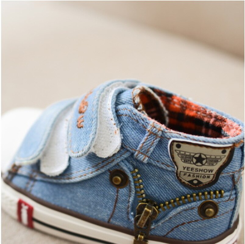 Lente Canvas Kinderen Schoenen Jongens Sneakers Kinderen Schoenen Voor Meisjes Jeans Denim Platte Laarzen Baby Peuter Schoenen