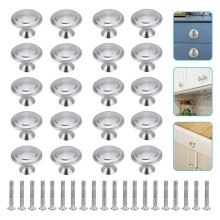 20pcs Stainless Steel Round Cupboard Knobs With Screw For Kitchen Furniture Kitchen Cupboard Pull Handles Furniture Hardware