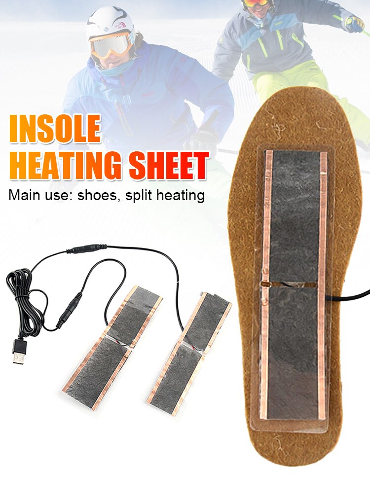 2 Pairs Elektrische Verwarming Pad Opvouwbare Voet Warmer Ultralichte Koolstofvezel Verwarmde Binnenzool Pad Voor Laarzen Schoenen