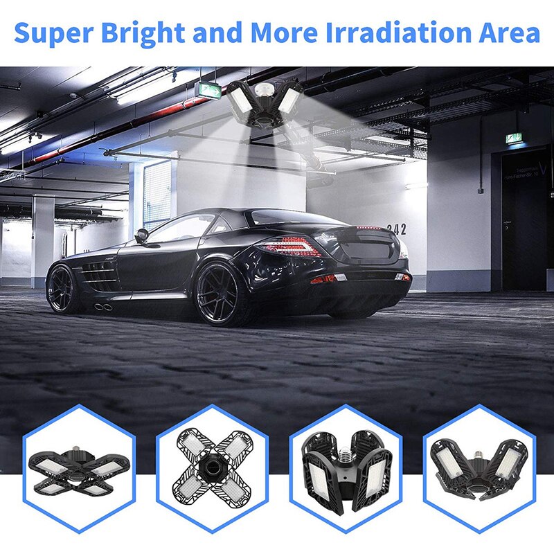 120W Aluminum LED Garage Light Upgrade 4 Panels LED Commercial /Shop/ Barn /Bay/Ceiling Light Multi-function