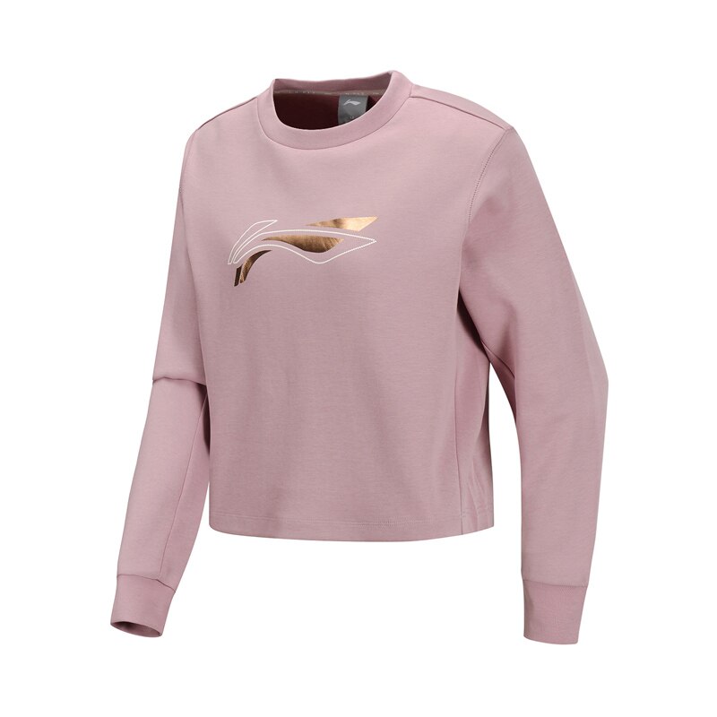 Li-ning kvinner trening po strikket topp vanlig passform glidelås 82% bomull 18% polyester fôr sportsgensere sweatshirts awdq 114 www 1079: Xl / Awdq 114-3h
