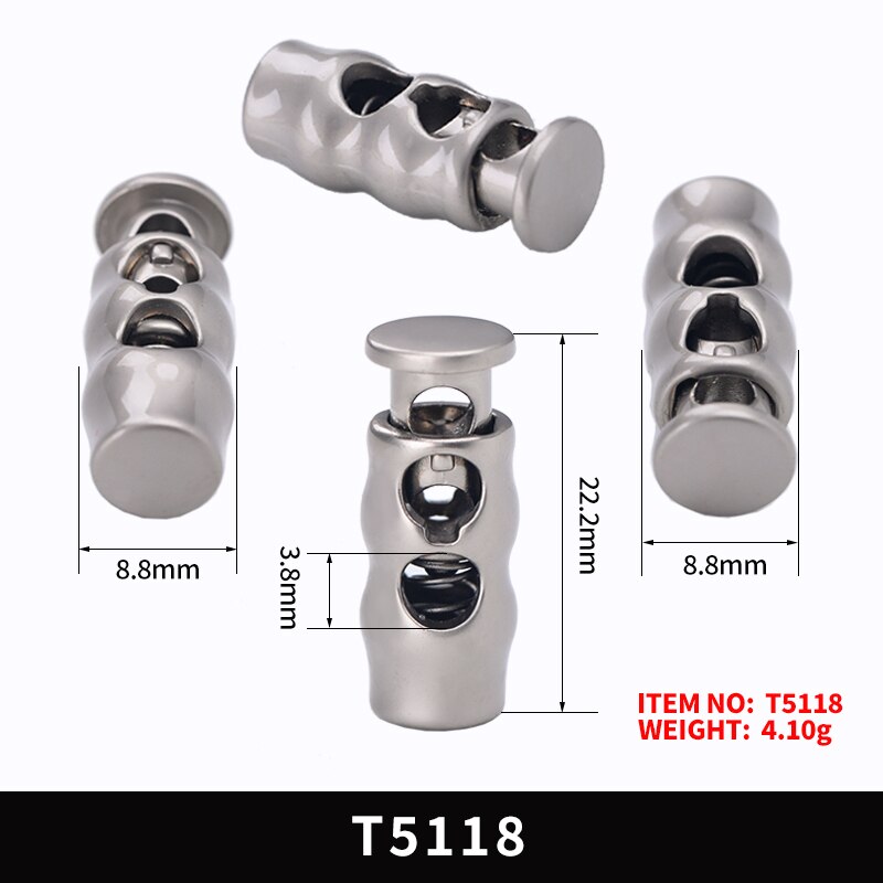 50pcs Metal Toggle Spring Loaded Cord Locks Drawstring Rope Clip End Round Ball Sliding Fasten Button Lanyard Paracord Stopper: T5118