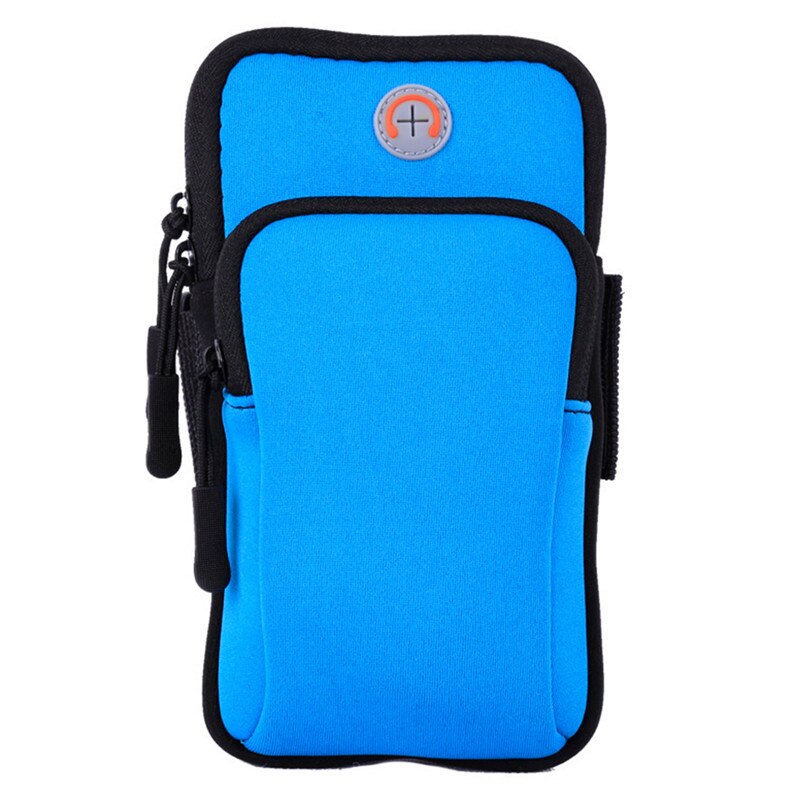 Multifunktionale outdoor-sport-armtasche, freizeit-armtasche, fitnessstudio-tasche, handytasche, schlüsselhalter für iphone x und samsung: Blau