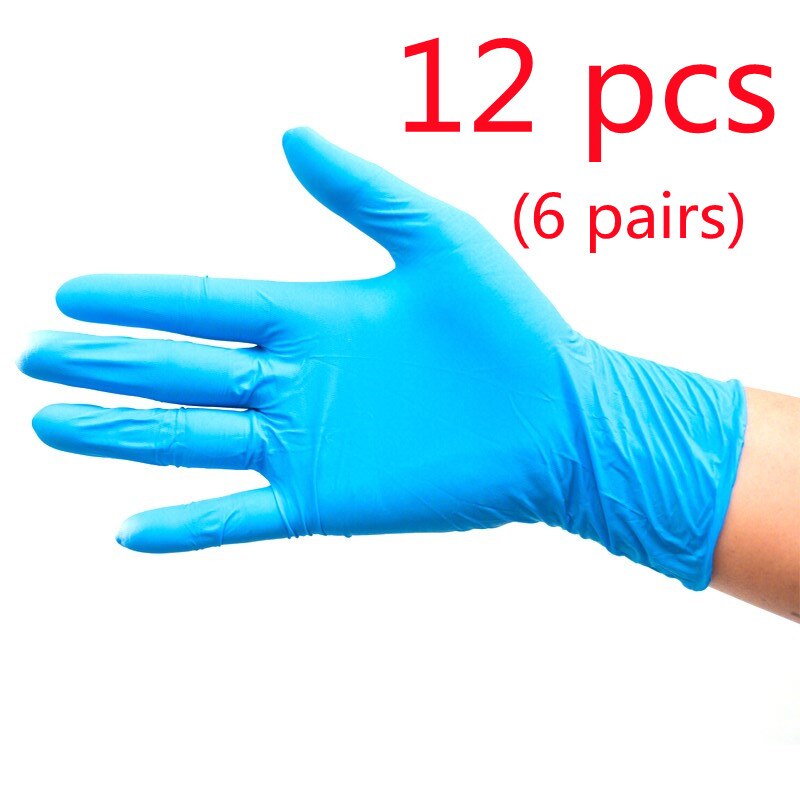 Guantes desechables de látex, goma de nitrilo, PVC, grado alimenticio, sin polvo, para el hogar: Synthetic12pcs / S