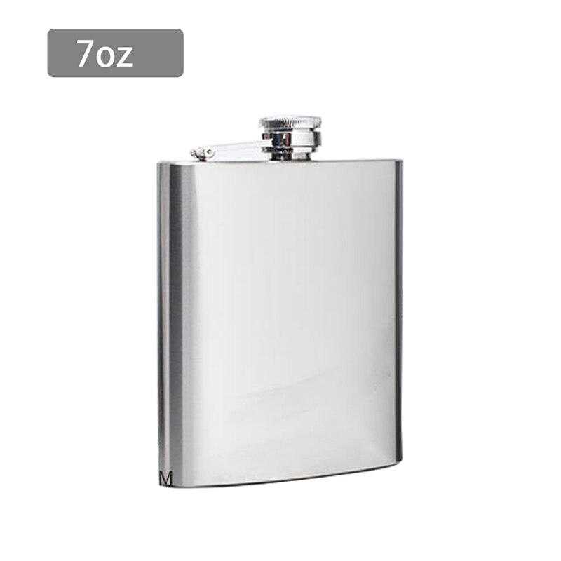 Stainless Steel Hip Flask 4-10 Oz Wine Bottle Portable Hip Flask with Funnel Pocket Alcohol Whiskey Hip Flask Screw Cap: 7oz