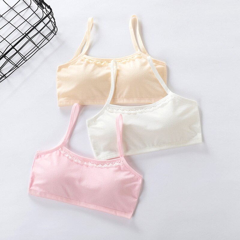 3 Stks/partij Beha Voor Tiener Meisje Opleiding Beha Katoen Sport Bh Voor Meisjes Padded Beha Top Voor School Student Beha meisje Tiener 12: 14