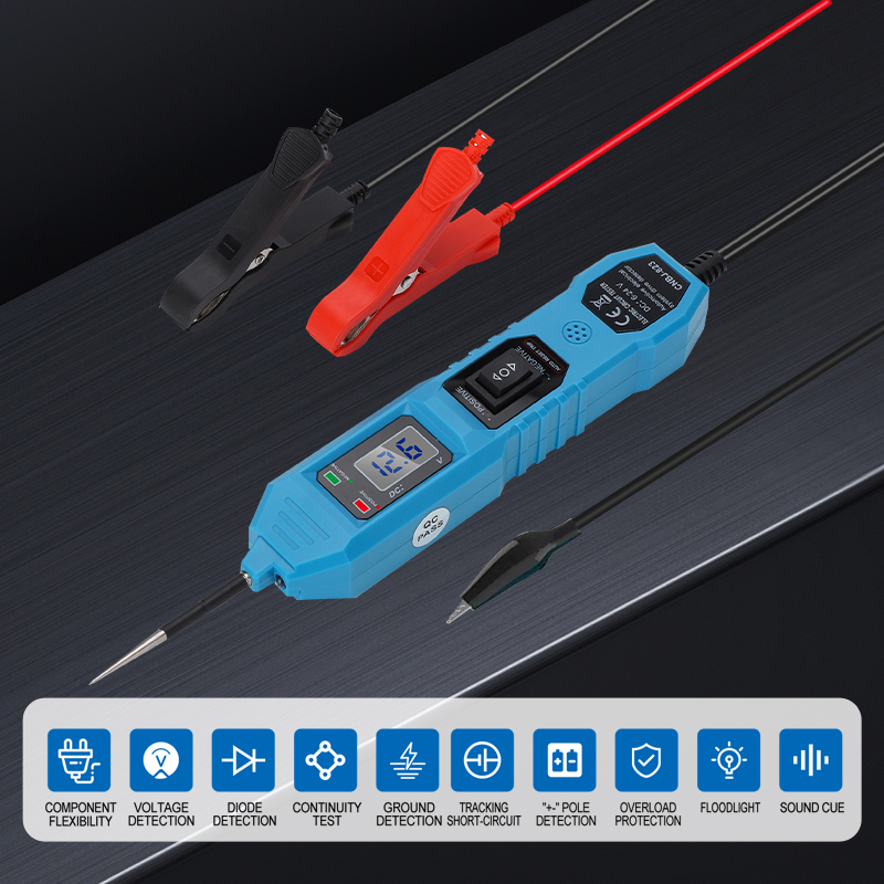 Probador de circuito eléctrico automotriz, probador de sistema eléctrico de coche, probador de circuito de automóvil con interruptor de alimentación, diagnóstico de vehículo