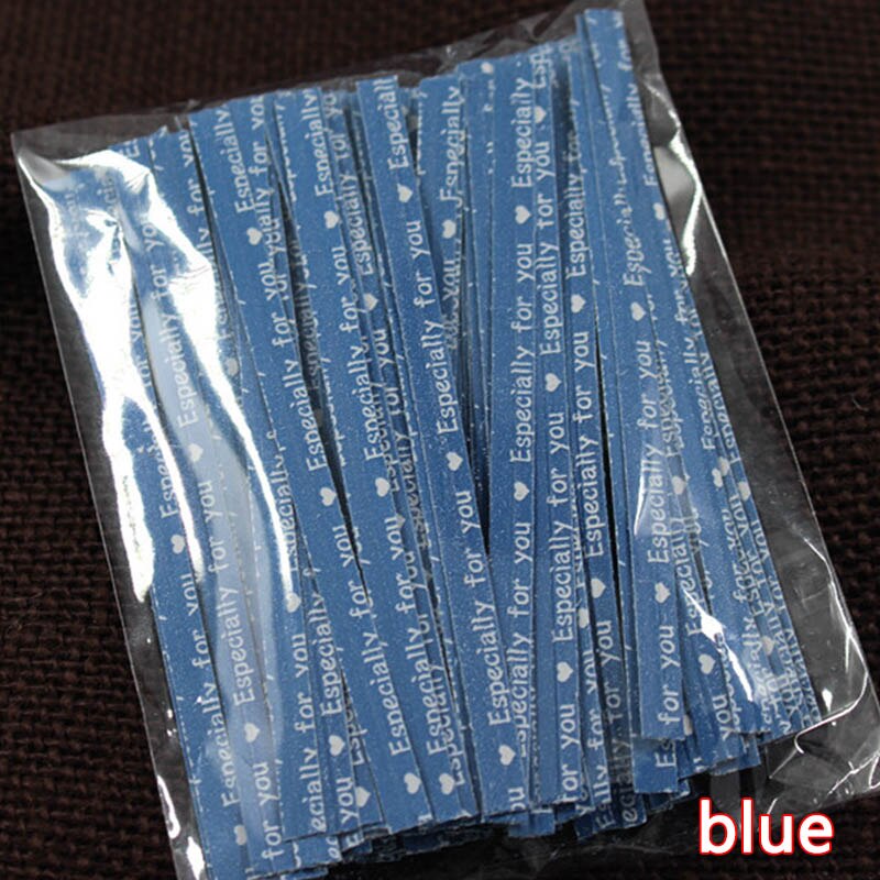 100Stck/tasche Küche Spielereien Kuchen Twist Krawatte Draht metallisch Twist Krawatten Lutscher Nachtisch Zubehör Befestigungen Abdichtung Werkzeuge: Blau