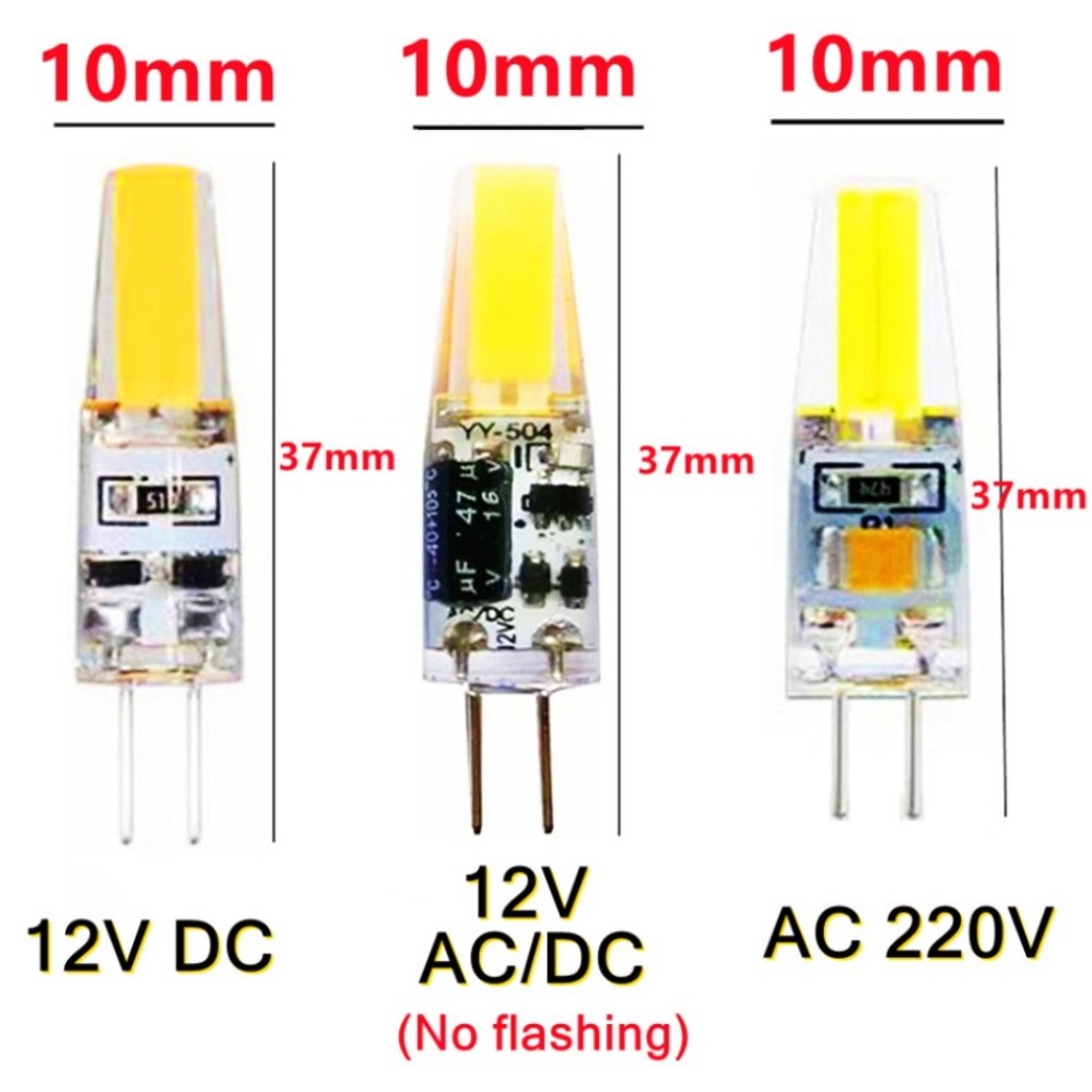 10 Stück super helle g4 LED Cob Lampe 6W Glühbirne AC DC 12V 220V Kerzenlichter ersetzen 30W 40W Halogen für Kronleuchter Scheinwerfer