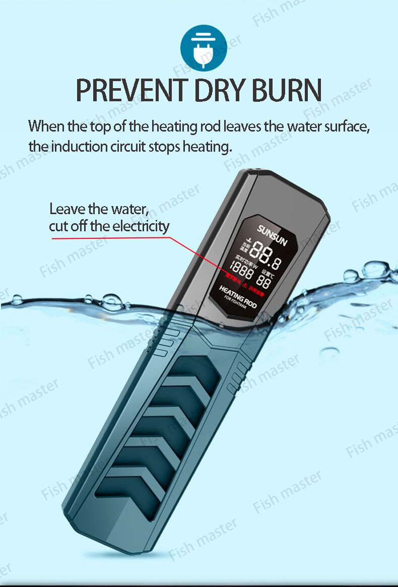 Aquarium Temperature Controller PTC Heating Rods for Fish Tank LED Display Digital Heater PID Adjustable Thermostat