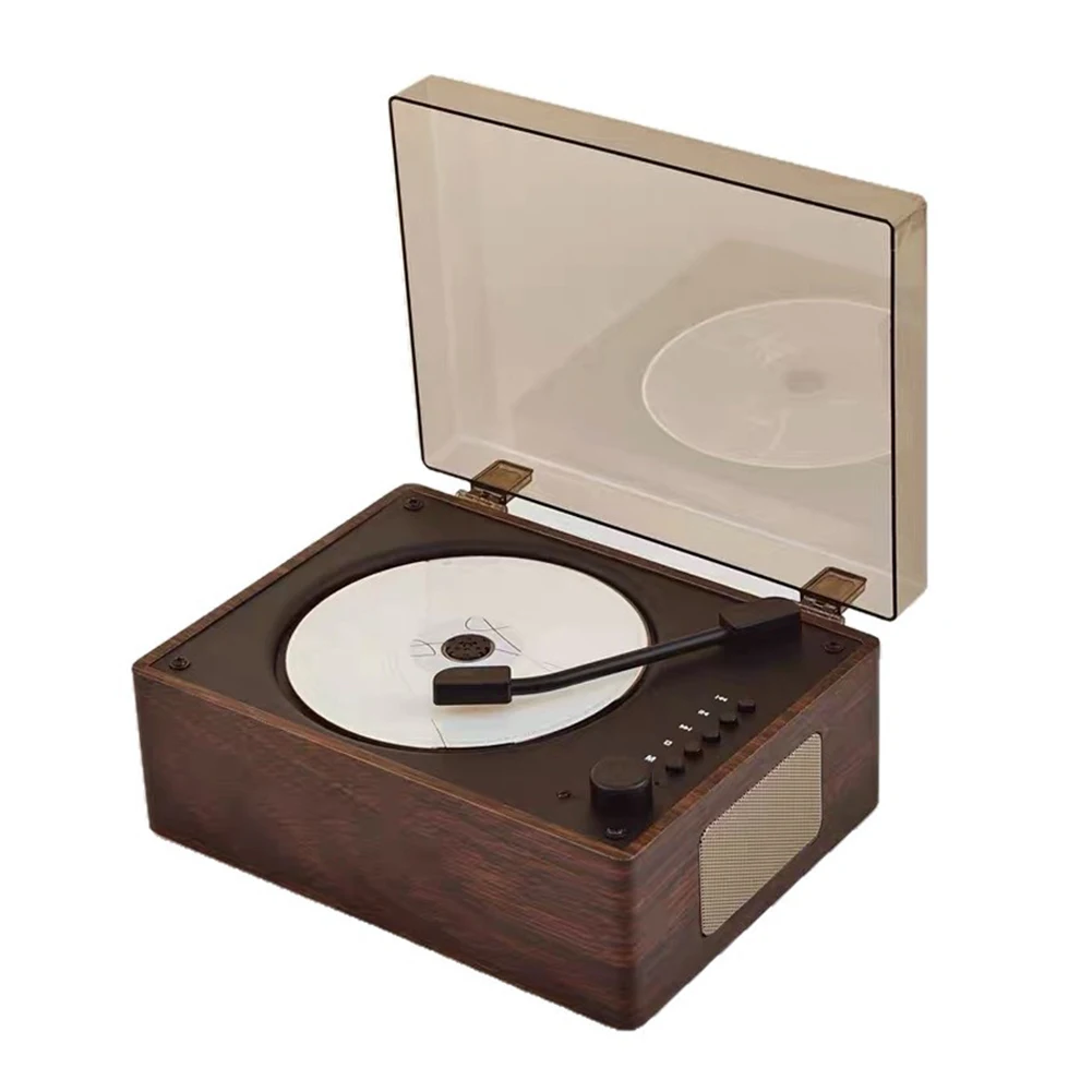 Retro CD Player Rechargeable Wireless Bluetooth 5.0 Speaker Portable Home Music Player USB 3.5mm AUX Desktop CD Player for Phone