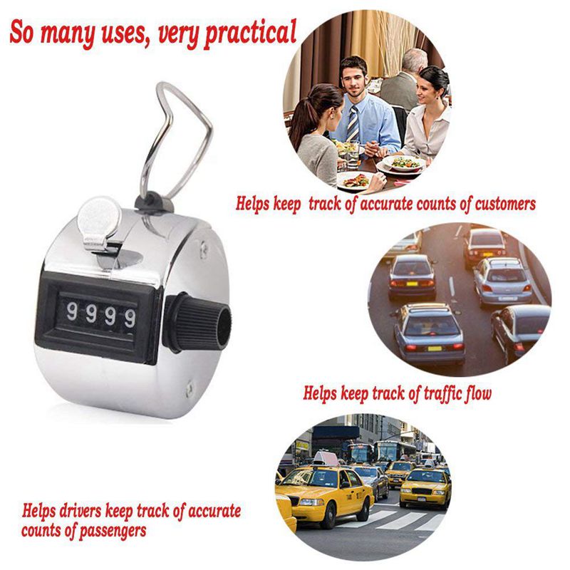 Hand Tally Counter, 3 Pack 4 Digit Hand Held Tally Counter Clicker with Finger Ring