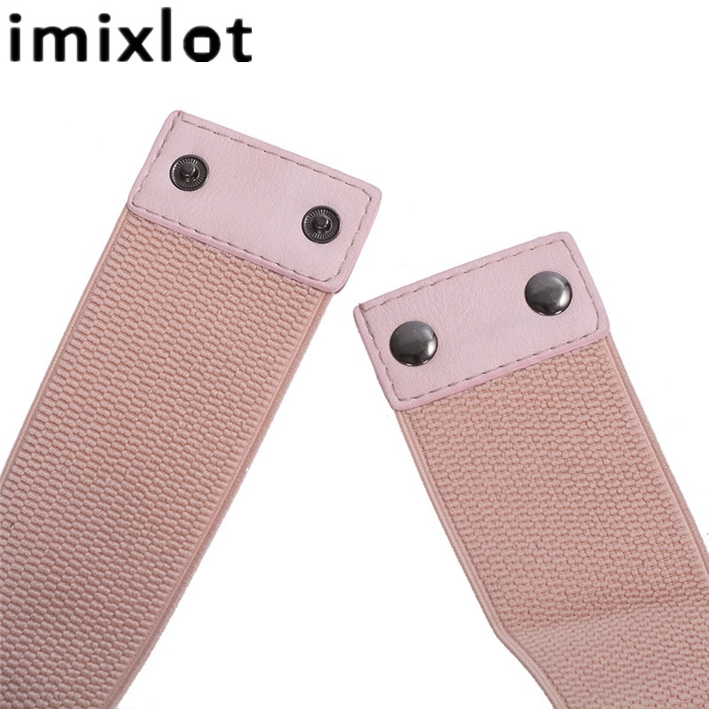 Imixlot Zoete Elegante Vrouwen Roze Bloem Riem Elastische Taille Ketting Bruiloft Gesp Tailleband Boho Bloemen Riem Accessoires