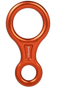 XINDA-Dispositivo de rappel para escalada en roca, 8 formas, ocho anillos, 45KN, descenso, Belay, mosquetón de rappel, Kit de descenso al aire libre: Orange
