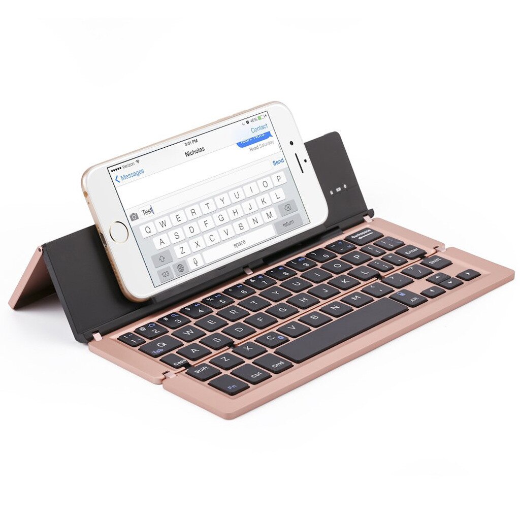 portable aluminum alloy folding keyboard foldable compatible mobile typing keyboard office keyboard