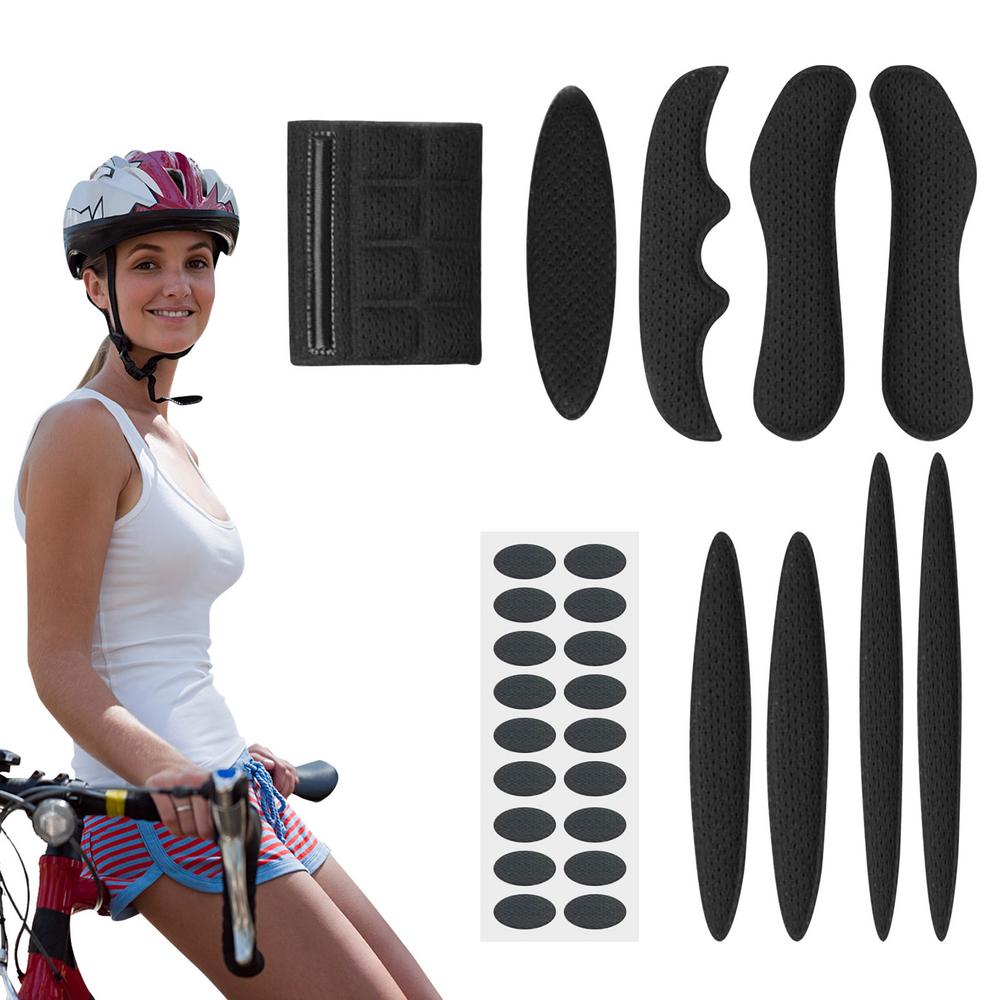 Ciclismo Capacete Inner Pads Kit, Esponja de forro selada para bicicleta, Motocicleta, Capacetes de bicicleta macia, Capacetes: Preto