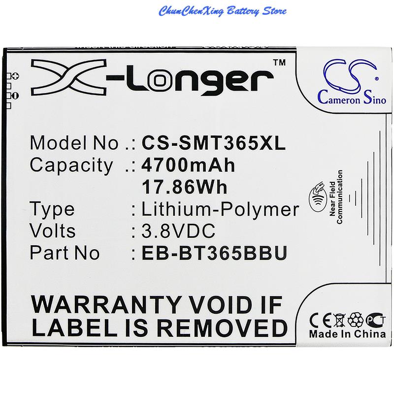 Cameron Sino Tablet Battery 4050mAh/4700mAh for Samsung SM-T360, SM-T365, SM-T390 Series: 4700mAh