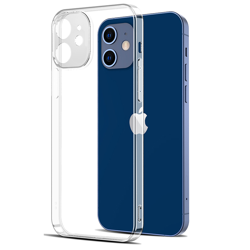 Funda de TPU Flexible transparente para iPhone 16 14 13 Pro Max 12Mini 11 15 SE XR X 7 8 Funda transparente resistente a los arañazos: Fibra de carbono / Transparente