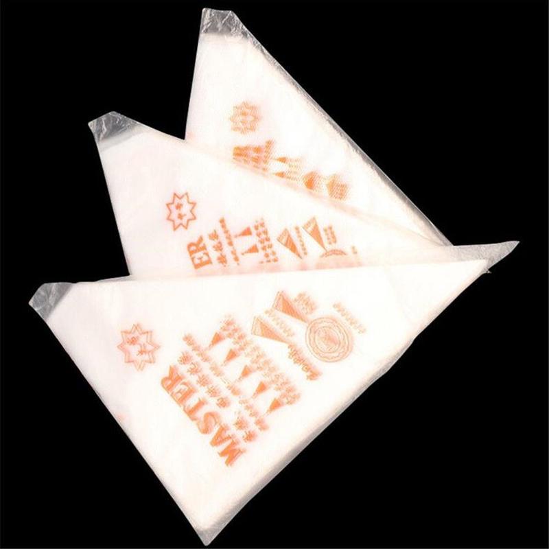 100pcs/bag Disposable Piping Bag Icing Nozzle Bottles Fondant Squeeze Dessert Tools Cake Plastic O2L1