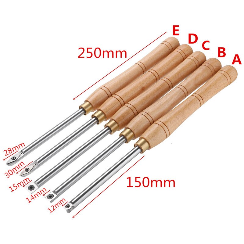ALLSOME Wood Turning Tool Carbide Insert Cutter With Wood Handle Lathe Tools Round Shank Woodworking Tool HT2872