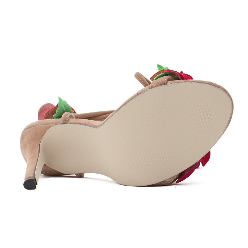 LTARTA 2020 gwiazda sandały czerwona róża krawat szpilki damskie buty sandały w dużym rozmiarze czerwone sandały z wzorem w kwiaty kobiety moda 42 ZL