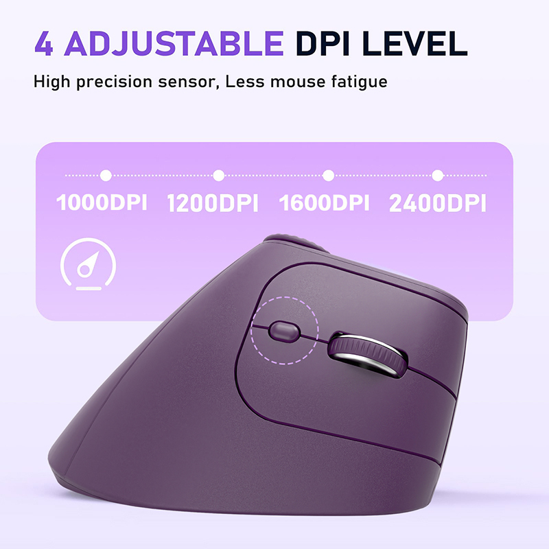 Jomaa BT5.0 Wireless Vertical Mouse With Function Adjustment Knob 8 Buttons Rechargeable Ergonomic Mice for Win/IOS/Android