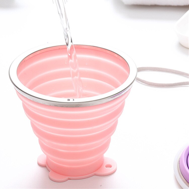 Gobelets pliants en Silicone de 250ml, de alimentaire, rétractable, coloré, Portable, tasse à café d'extérieur, pour voyage