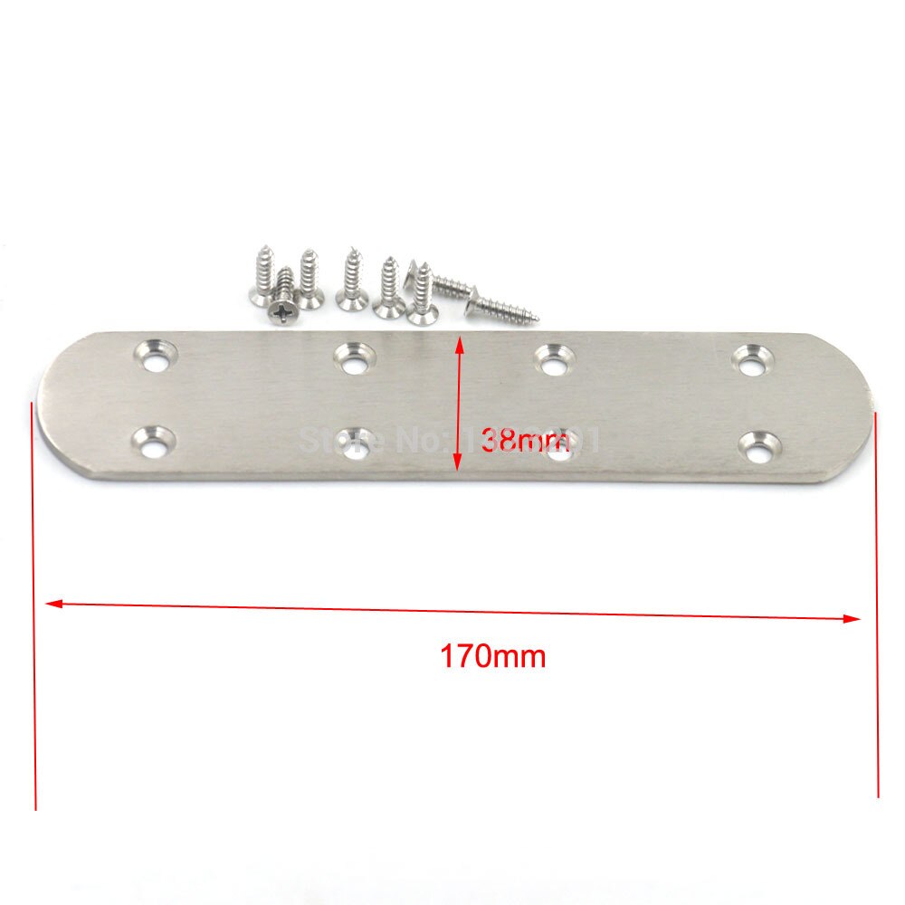 2 Pcs / Lot 125mmx38mm 170mmx40mm Length Stainless Steel Flat Fixing Plate Bracket Corner Brace Joint Fastener Plate Connector