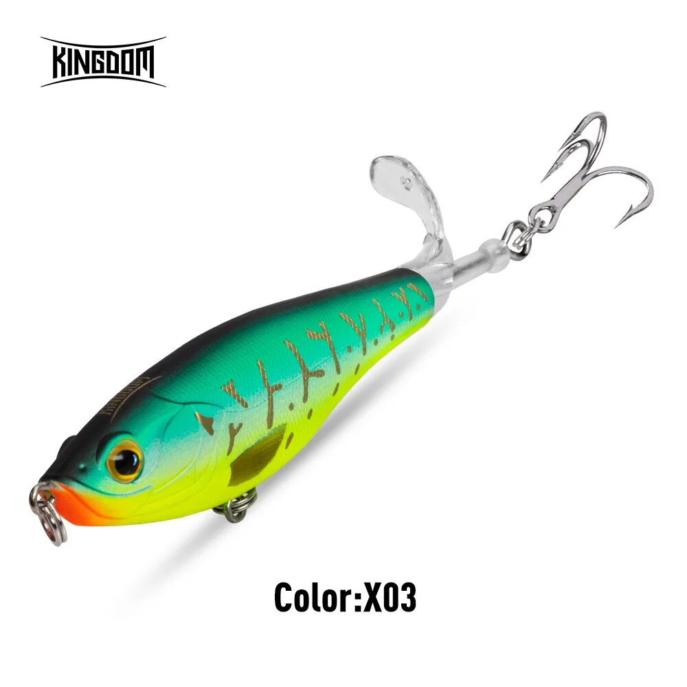 Reino Topwater Hélice Lápis Isca Popper Whopper Plopper 90mm 11g 110mm 17g Wobblers Artificiais Para Bass Pike Hard Lures: 120 milímetros / Vermelho