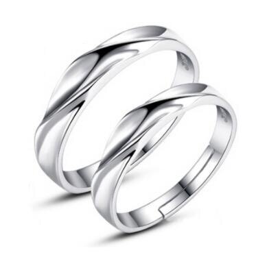 Zirkon Einstellbare silber farbe Paar Hochzeit Ringe für Frauen und Männlichen Strass Engagement Ring für Paar: 7