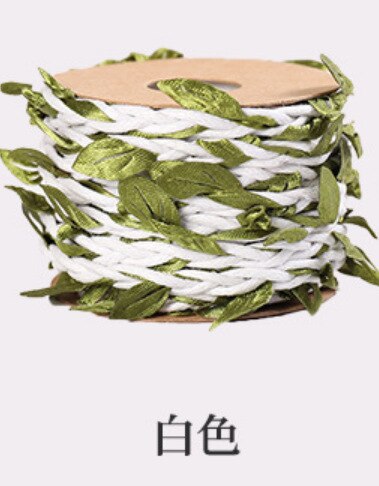 5 meter naturligt jutegarn säckvävsband med konstgjorda vinblad för bröllop, hem och trädgård: B