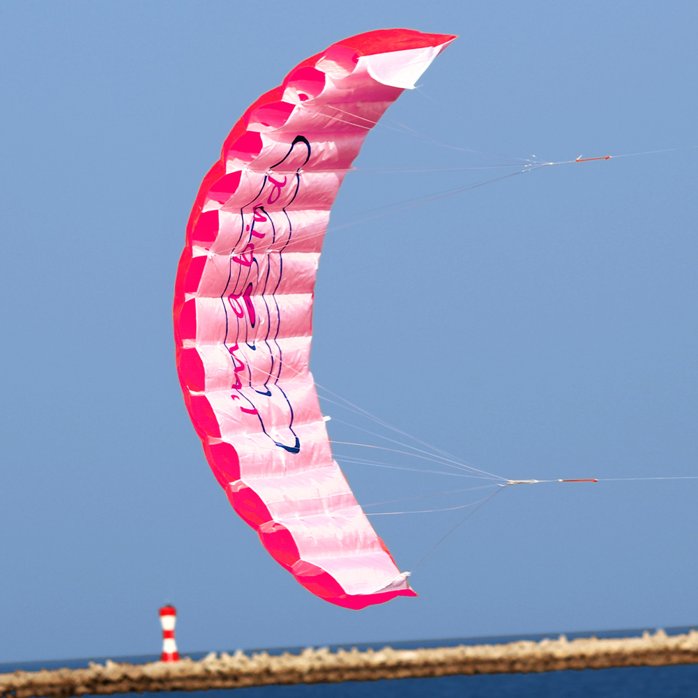 Dual Line Stunt Parafoil Parachute Flying Kites Large 1.4m for Beach Outdoor Fun for Adults Children